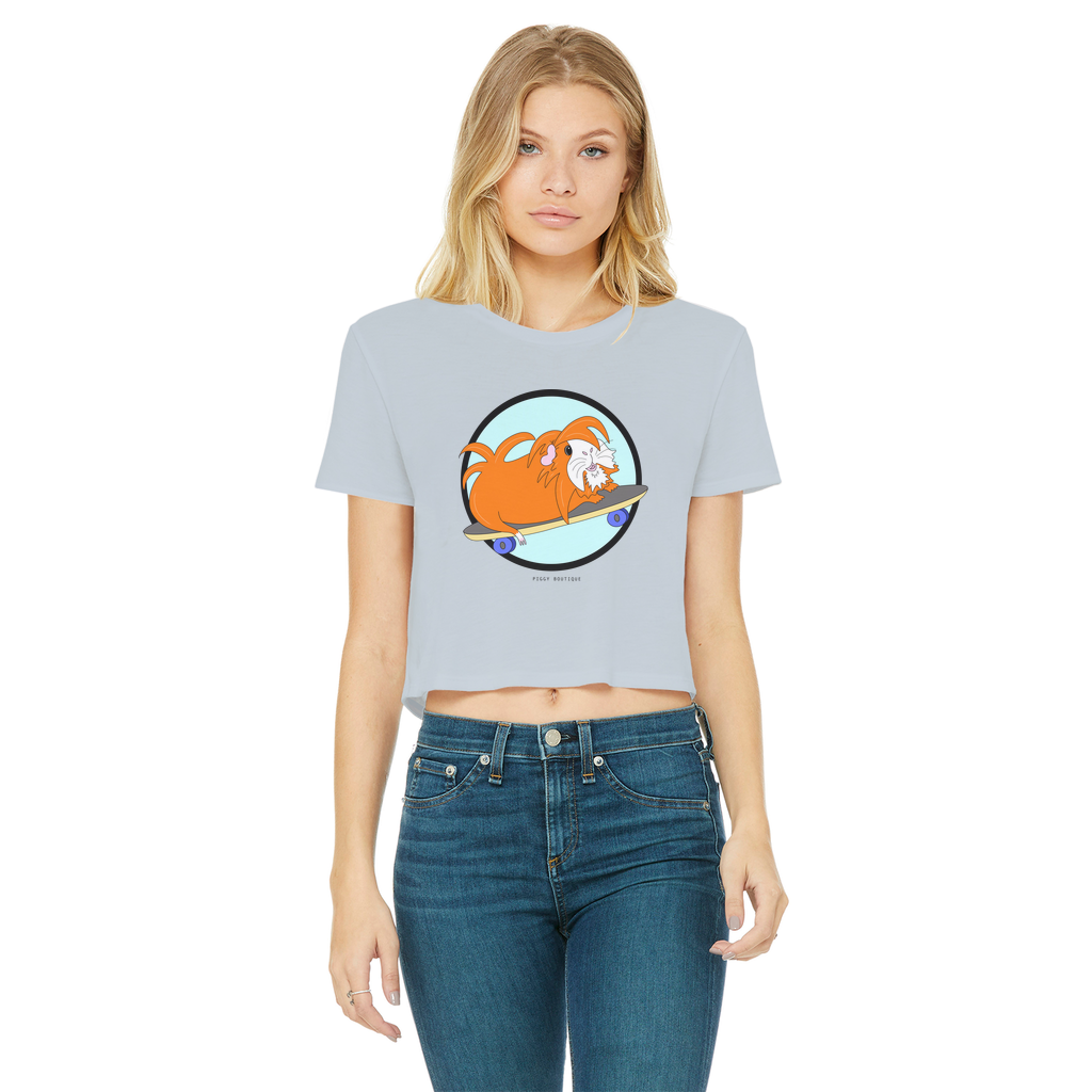 Teen Cropped T-Shirt - Skater Pig - Guinea Pig