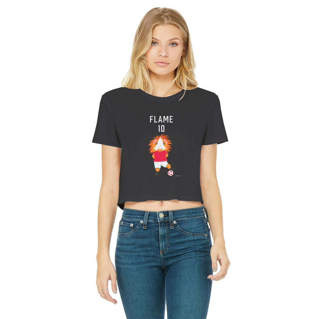 Teenage Cropped T-Shirt - Flame the Footballer Guinea Pig