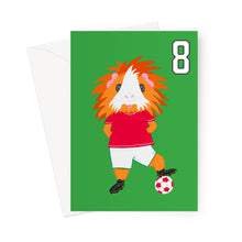 Load image into Gallery viewer, Birthday Card Aged 8 - Flame the Footballer Guinea Pig
