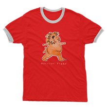 Load image into Gallery viewer, Warrior Piggy Adult Ringer T-Shirt
