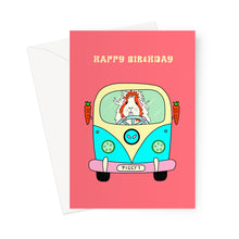 Load image into Gallery viewer, Birthday Card - Pickle Piggy Campervan Guinea Pig
