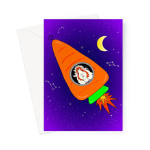 Load image into Gallery viewer, Guinea Pig Greeting Card - Space Rocket Pickle Piggy
