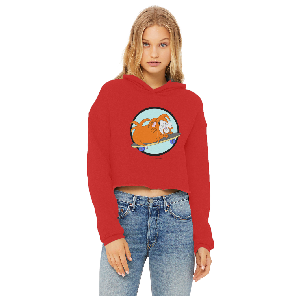 Teen Cropped Hoodie  - Skater Pig - Guinea Pig