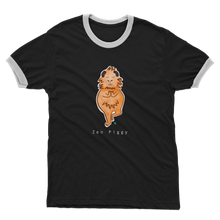 Load image into Gallery viewer, Zen Piggy - Guinea Pig Adult Ringer T-Shirt
