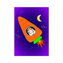 Load image into Gallery viewer, Guinea Pig Poster - Space Rocket Pickle Piggy
