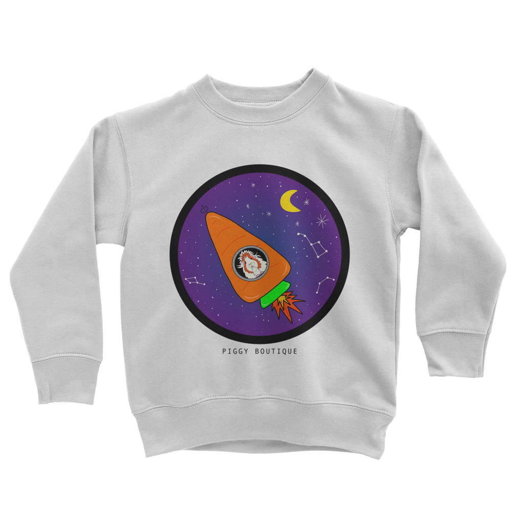 Space Rocket Pickle Piggy - Guinea Pig Kids Sweatshirt