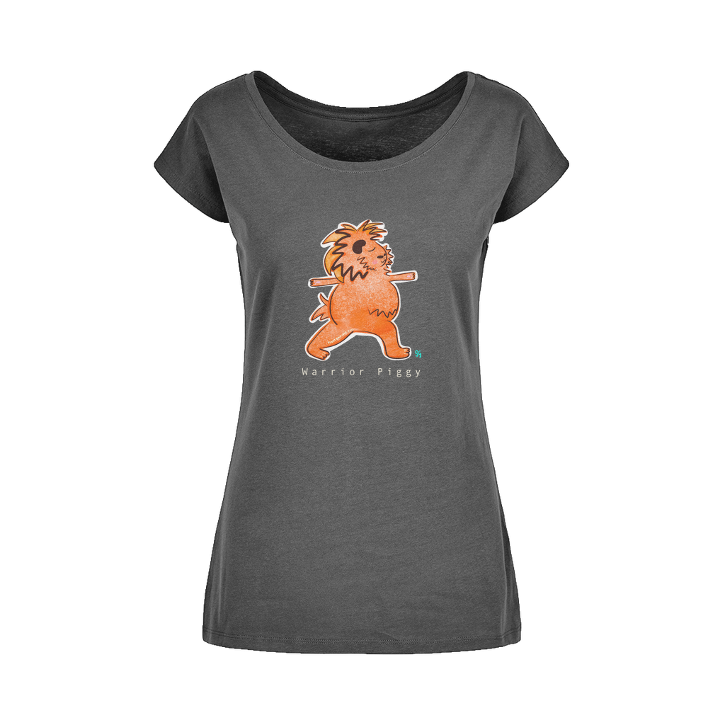 Warrior Piggy Wide Neck T-Shirt