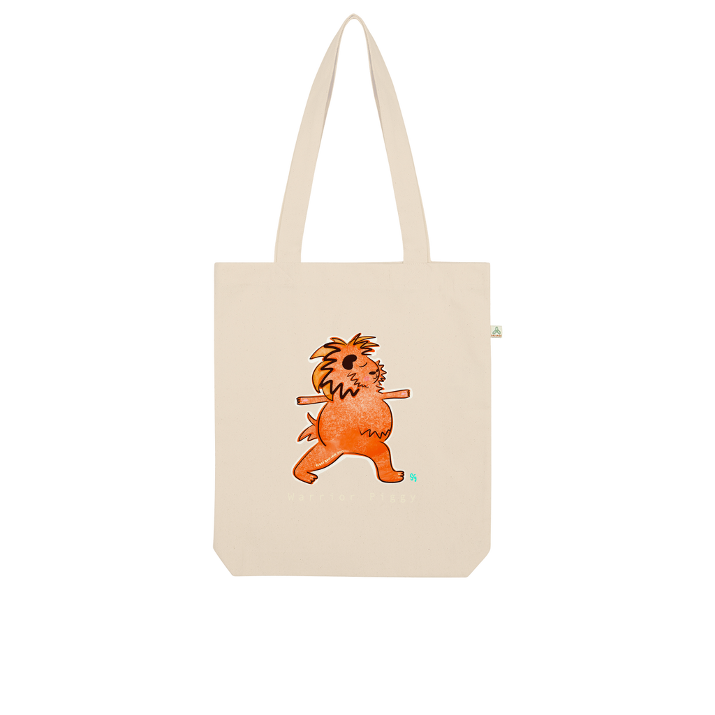 Warrior Piggy Organic Tote Bag