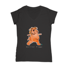 Load image into Gallery viewer, Warrior Piggy V-Neck T-Shirt
